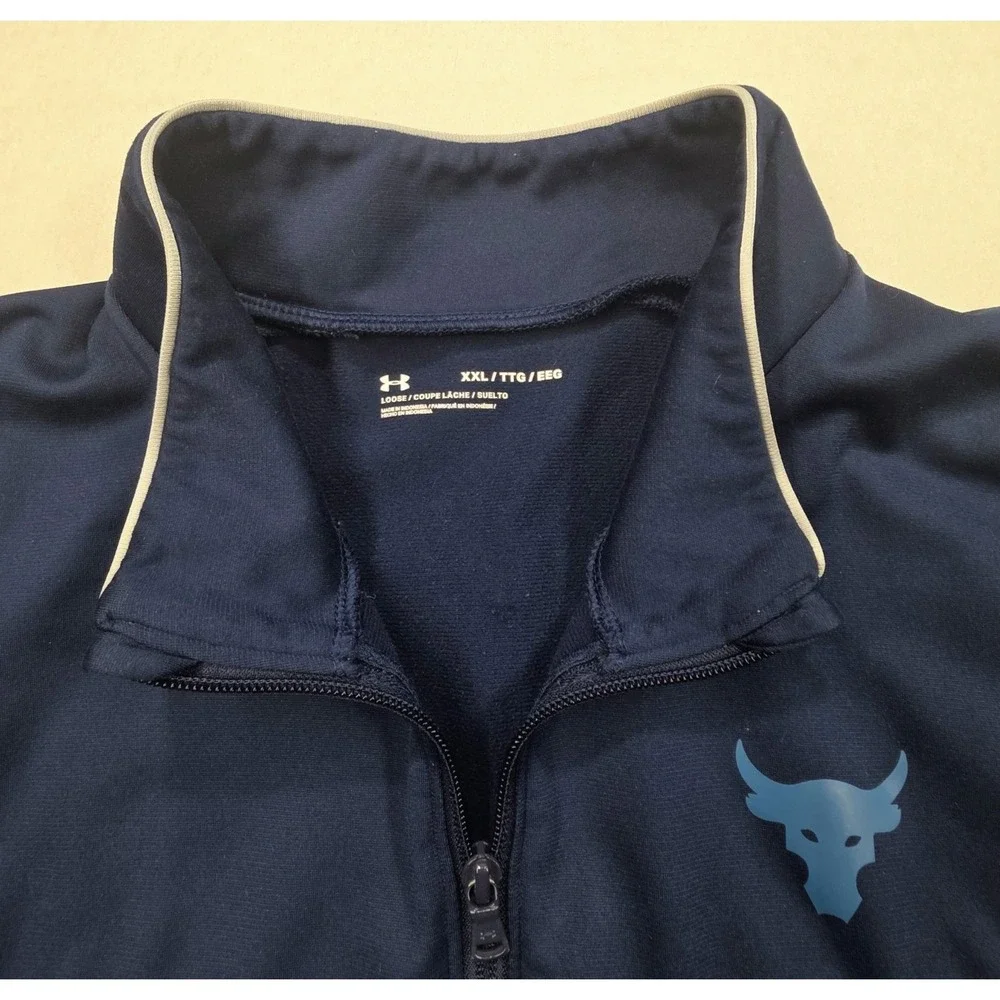 Project Rock Jacket Mens 2XL Blue Bull Track‎ Full Zip Under Armour LIMITED USE